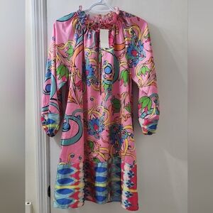 Ciebon midi dress, size‎ extra small, floral, pink.
